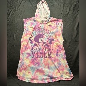 Large Tie Dye Tank Top hoodie with a design on the front